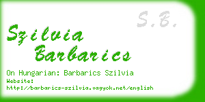 szilvia barbarics business card